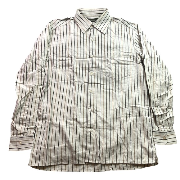 Ermenegildo Zegna Shirt Mens Large Striped Academia Preppy Career Professional - Picture 1 of 7